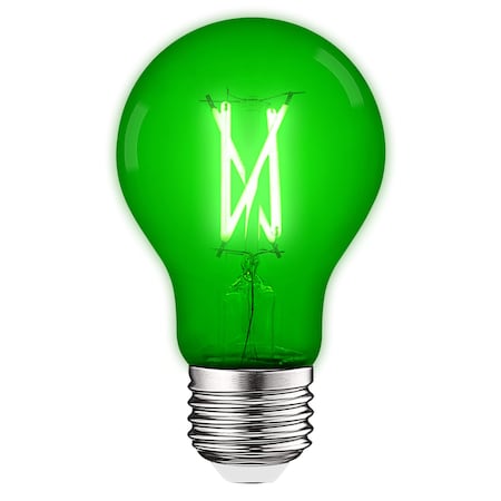 Luxrite A19 LED Edison Green Light Bulb 4.5W 60W Equivalent Clear Glass E26 Base LR21722-1PK